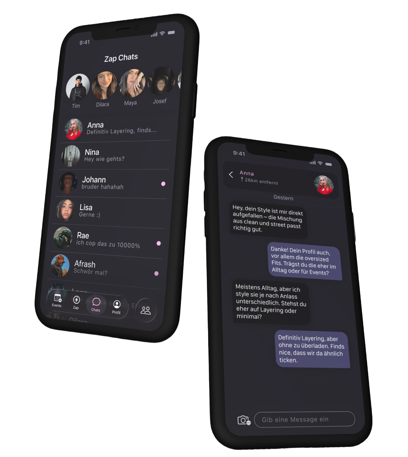 Zap — Chats Screen